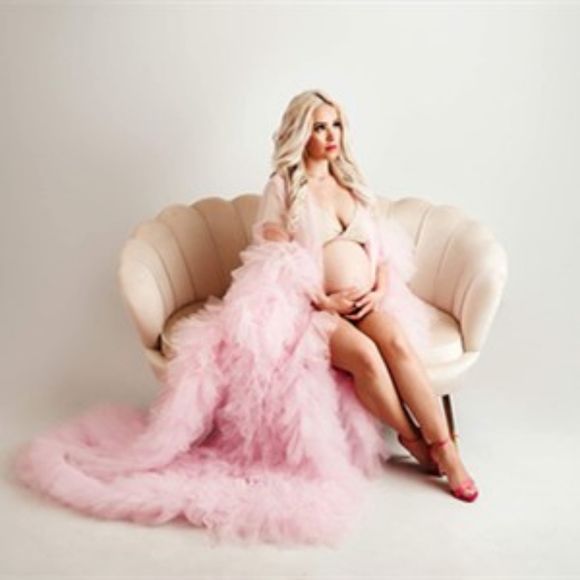 Sexy Illusion Long Lingerie Tulle Robe Nightgown Sleepwear / Bridal Robe - Picture 6 of 9